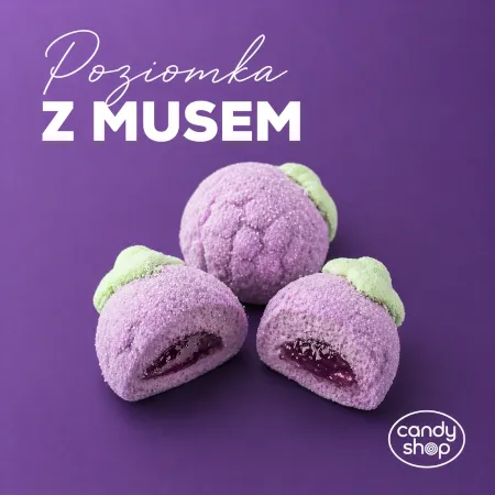 Pianki ''Fioletowa Poziomka'' 1kg z musem o smaku jagodowym