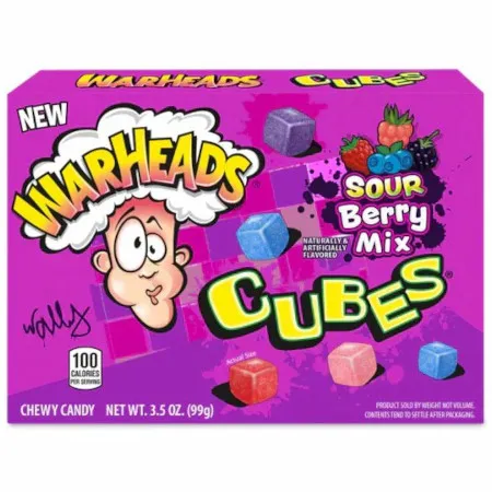 Warheads Sour Berry Mix Cubes 99g Mieszanka kwaśnych żelków o smaku owoców leśnych