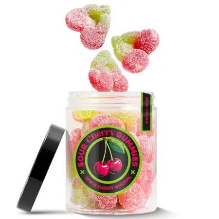 Żelki EKSTRA Kwaśne ''Wiśnie - Sour Edition'' w cukrze 200g o smaku wiśniowym