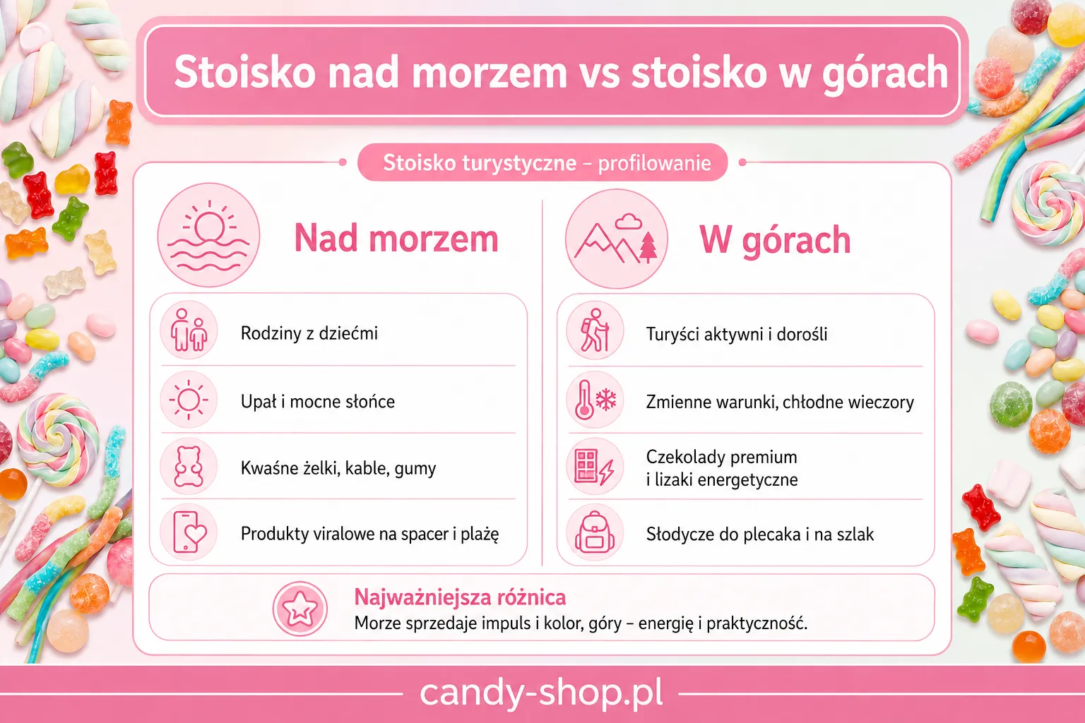 Stoisko nad morzem vs stoisko w górach