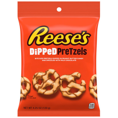 Reese’s Dipped Pretzels 120g Precle o smaku kremu orzechowego i mlecznej czekolady