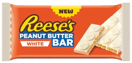Reese's Peanut Butter Bar White 90g Baton o smaku białej czekolady z nadzieniem z kremu orzechowego
