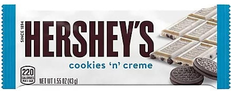 Hershey's Cookies 'N' Creme 43g Biała czekolada z chrupiącymi ciasteczkami
