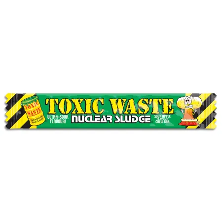 Toxic Waste Nuclear Sludge Chew Bar Sour Apple 20g Ekstremalnie kwaśna guma rozpuszczalna o smaku jabłkowym