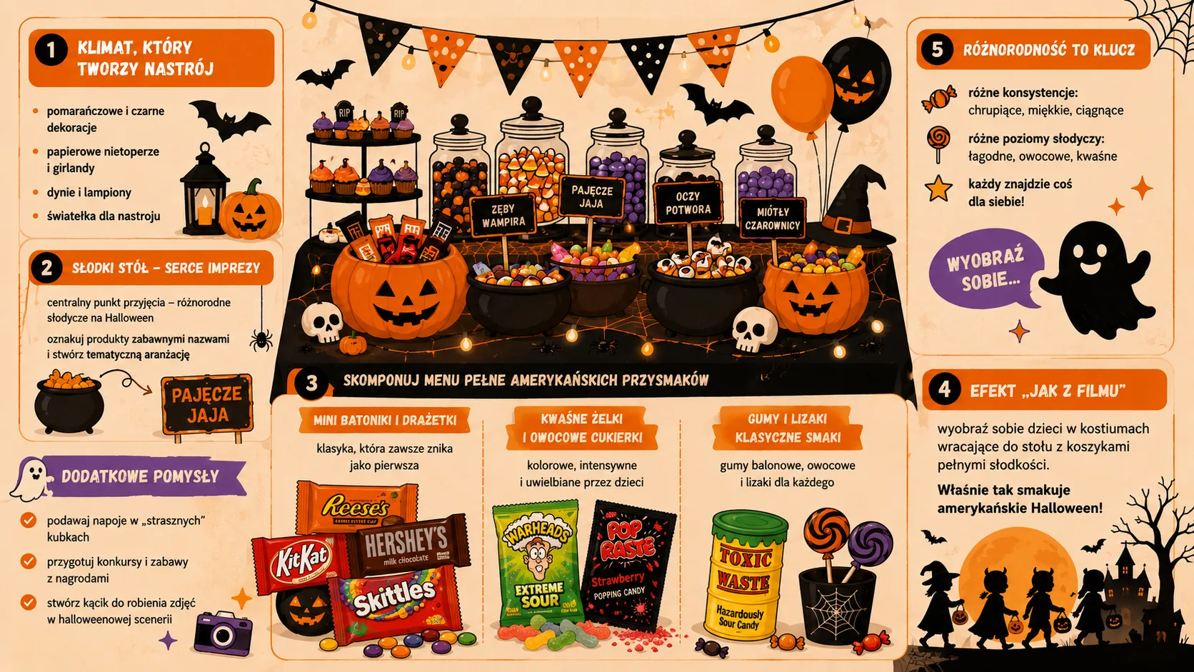Jak zorganizować amerykańskie Halloween w domu? Pomysły na słodki stół i przekąski